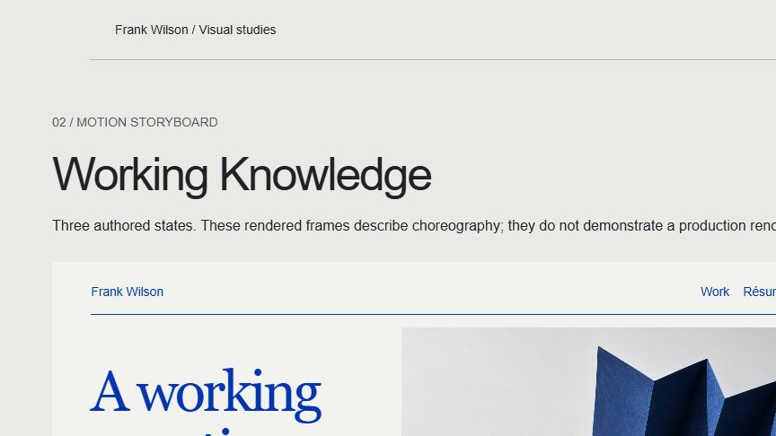 Working Knowledge motion state 3
