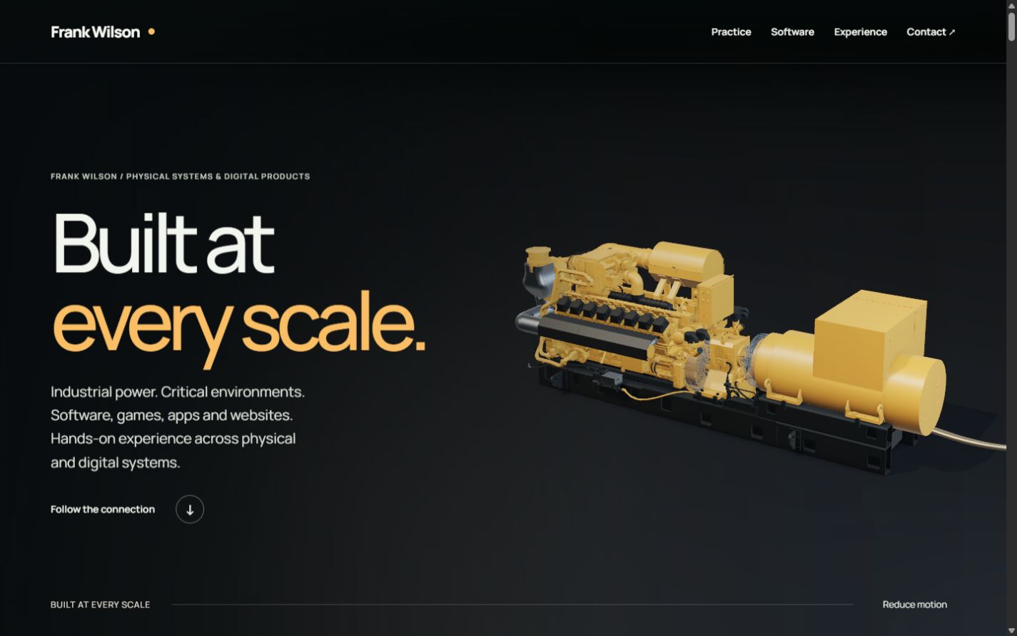Frank Wilson revision 06 with a large industrial Cat generator model