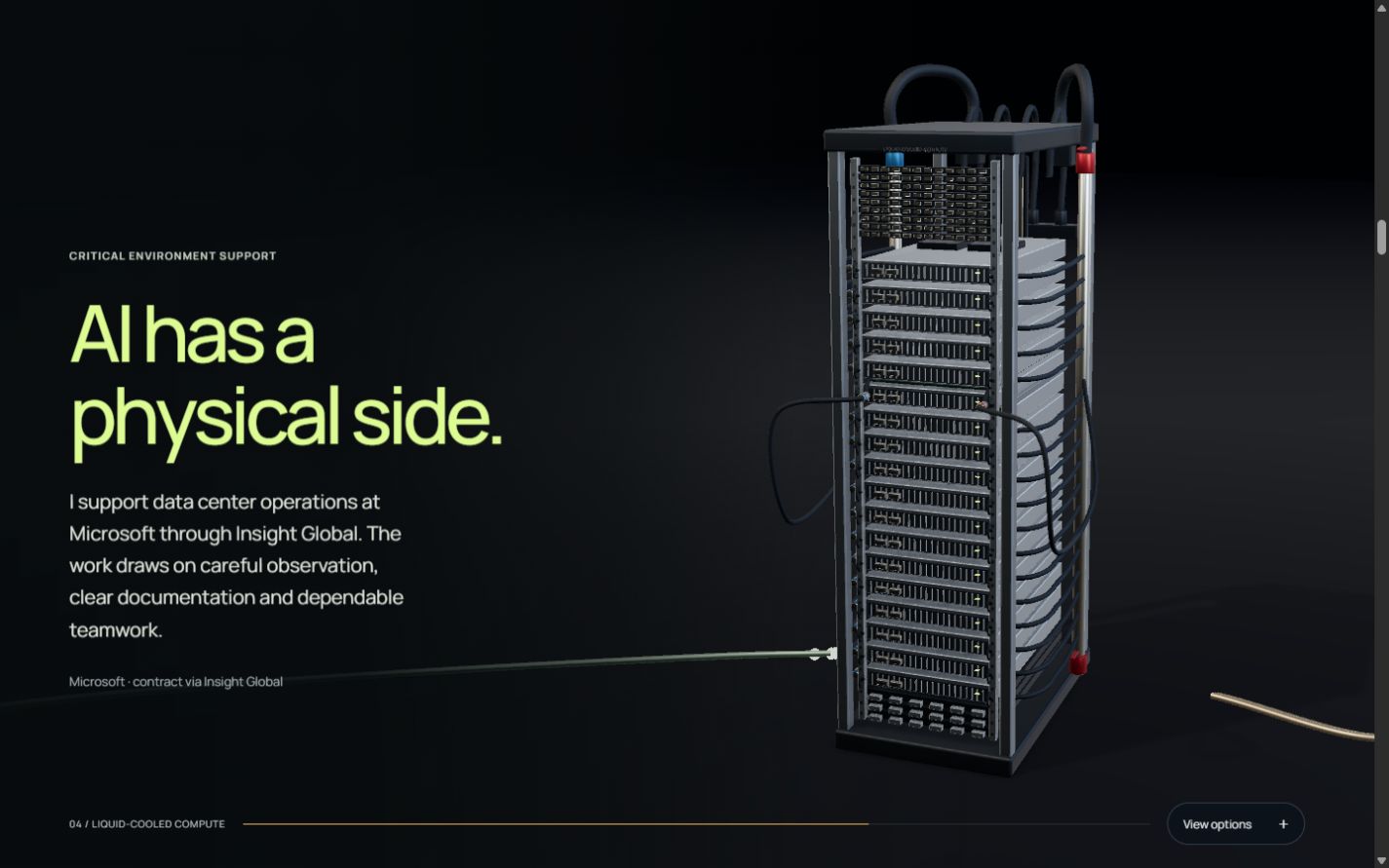 Current rack with compact hanging service loops